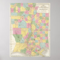 Map of Mississippi, Louisiana & Arkansas