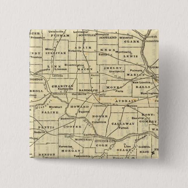 Map of Missouri 2 Pinback Button (Front)