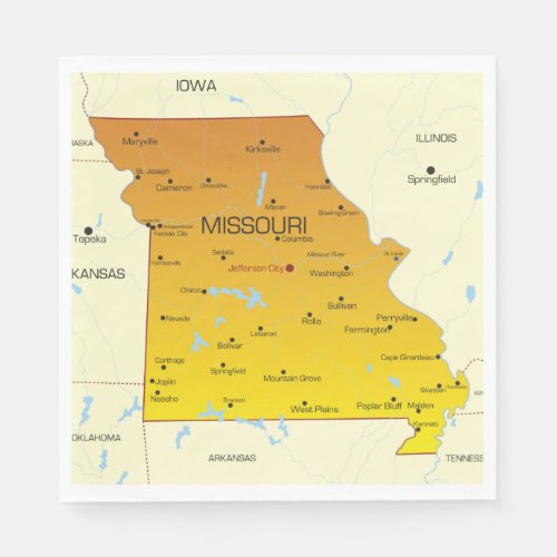 Map Of Missouri Napkins