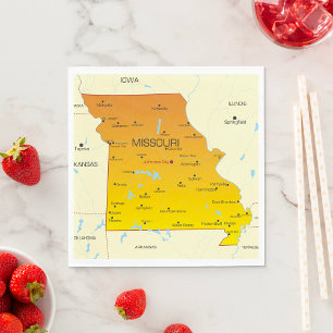 Map Of Missouri Napkins