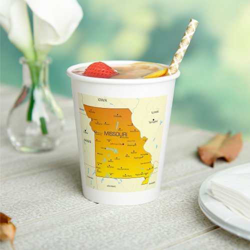 Map Of Missouri Paper Cups