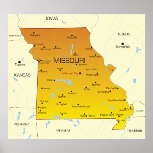 Map Of Missouri Poster