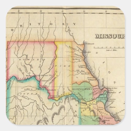 Map Of Missouri Square Sticker