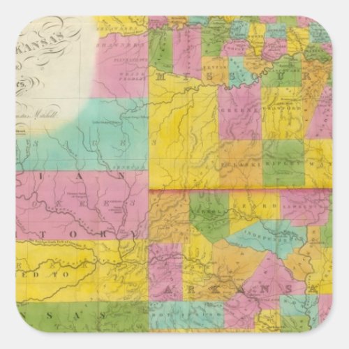 Map of Missouri Square Sticker