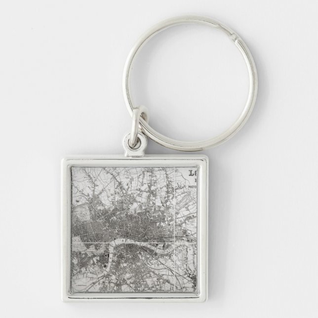Map of Modern London and its Environs, 1854 Keychain (Front)