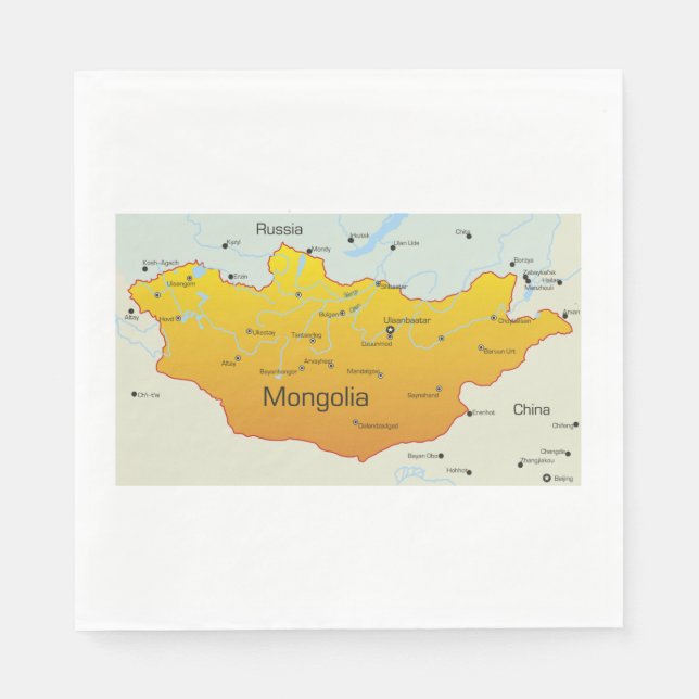 Map of Mongolia Napkins (Front)