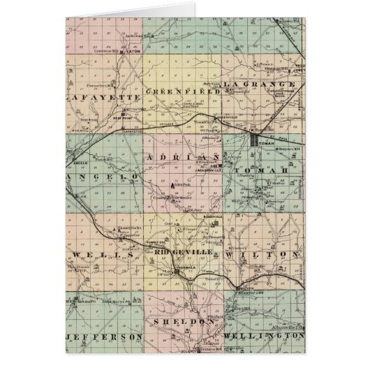 Map of Monroe County, State of Wisconsin Cards (Front)