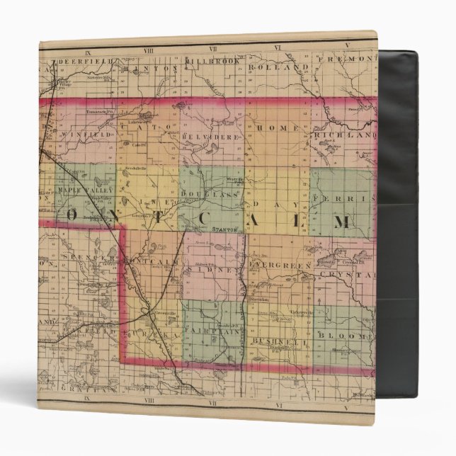 Map of Montcalm County, Michigan 3 Ring Binder (Front/Inside)
