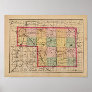 Map of Montcalm County, Michigan Poster