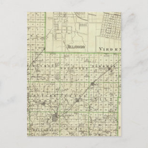 Map of Montgomery County, Hillsboro and Virden Postcard