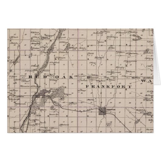 Map of Montgomery County, State of Iowa Cards (Front Horizontal)