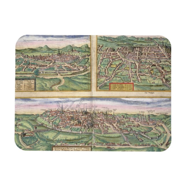 Map of Montpellier, Tours, and Poitiers, from 'Civ Magnet (Horizontal)