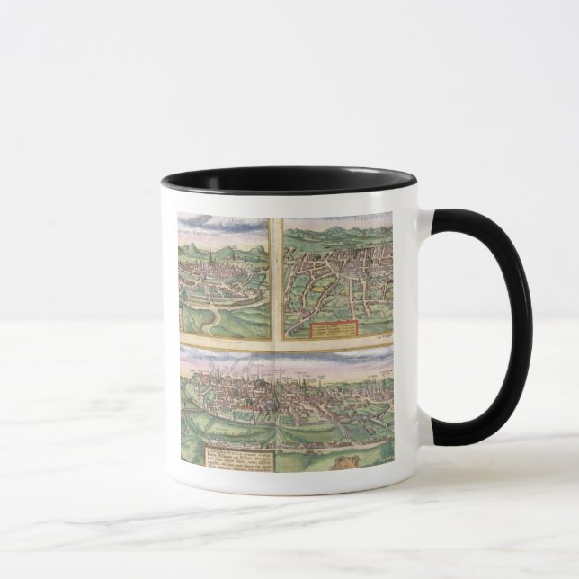 Map of Montpellier, Tours, and Poitiers, from 'Civ Mug (Right)