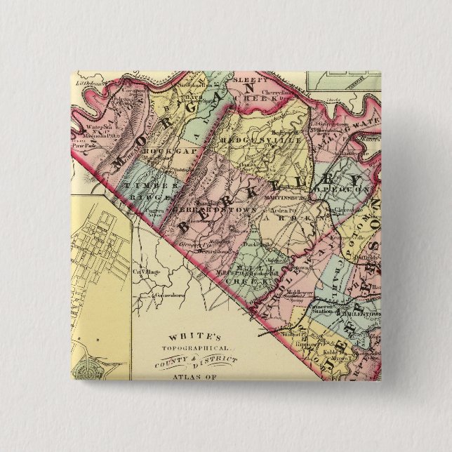 Map of Morgan, Berkeley, and Jefferson counties Button (Front)