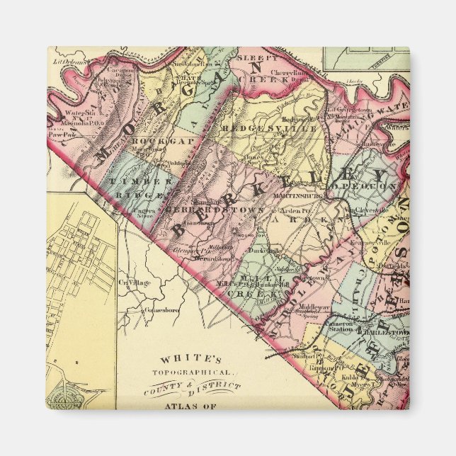Map of Morgan, Berkeley, and Jefferson counties Magnet (Front)