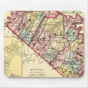 Map of Morgan, Berkeley, and Jefferson counties Mouse Pad