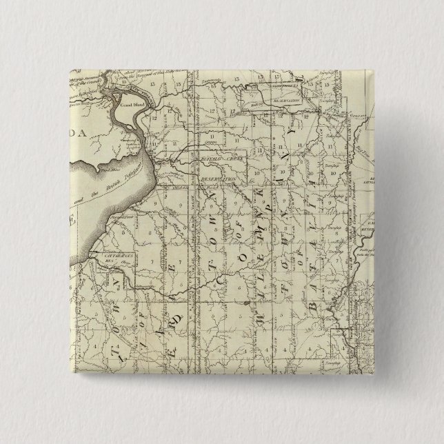 Map of Morris's Purchase or West Geneseo Button (Front)