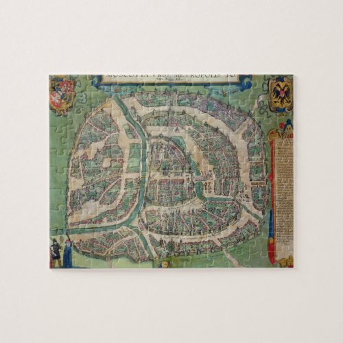 Map of Moscow from Civitates Orbis Terrarum by Jigsaw Puzzle