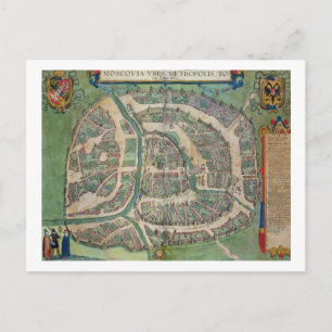 Map of Moscow, from 'Civitates Orbis Terrarum' by Postcard