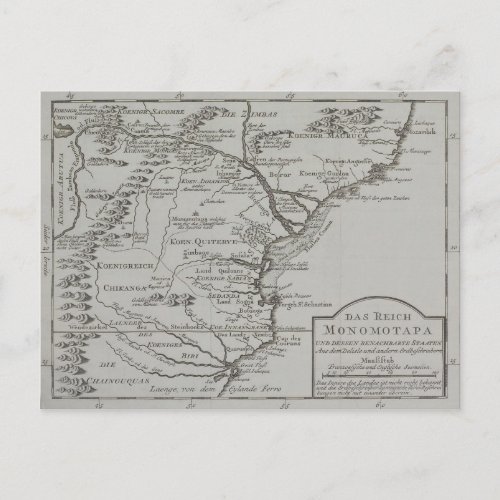 Map of Mozambique Africa Postcard