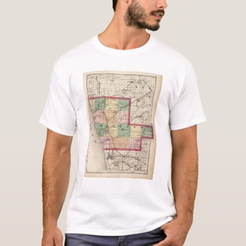 Map of Muskegon County Michigan T_Shirt