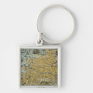 Map of Nagasaki Keychain