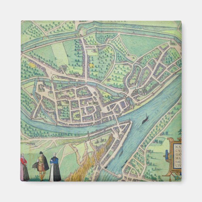 Map of Namur, from 'Civitates Orbis Terrarum' by G Magnet (Front)