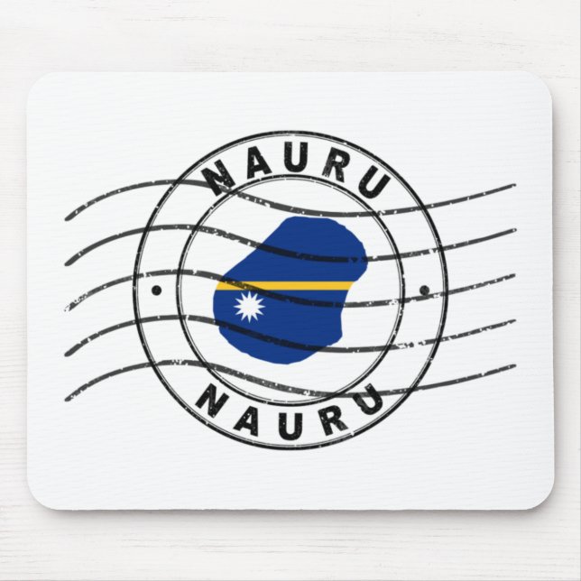 Map of Nauru, Postal Passport Stamp Mouse Pad (Front)