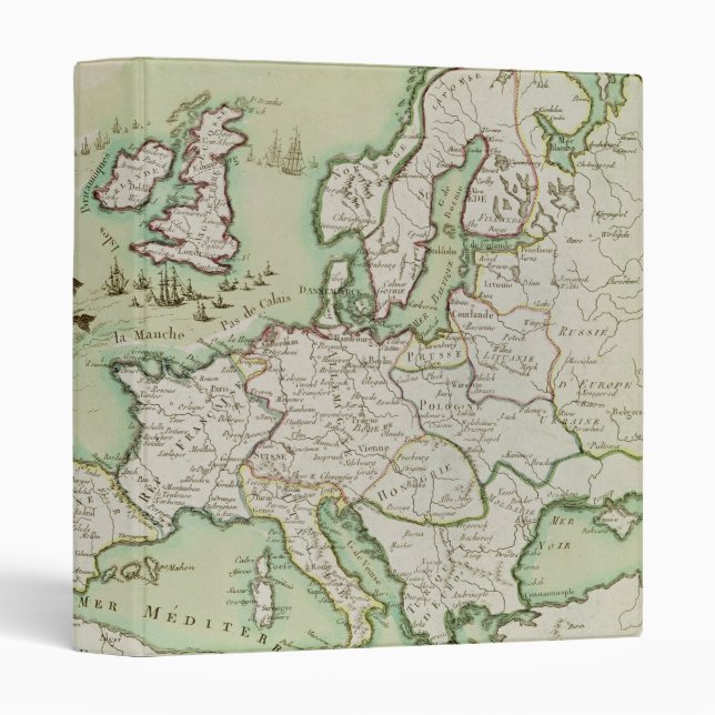 Map of Naval Attack on England by Napoleon 3 Ring Binder (Front/Spine)