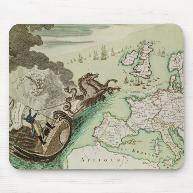 Map of Naval Attack on England by Napoleon Mouse Pad (Front)