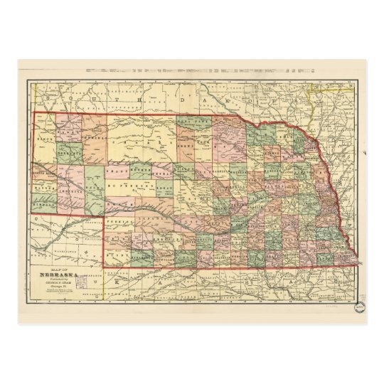 Map of Nebraska (1902) Postcard | Zazzle.com