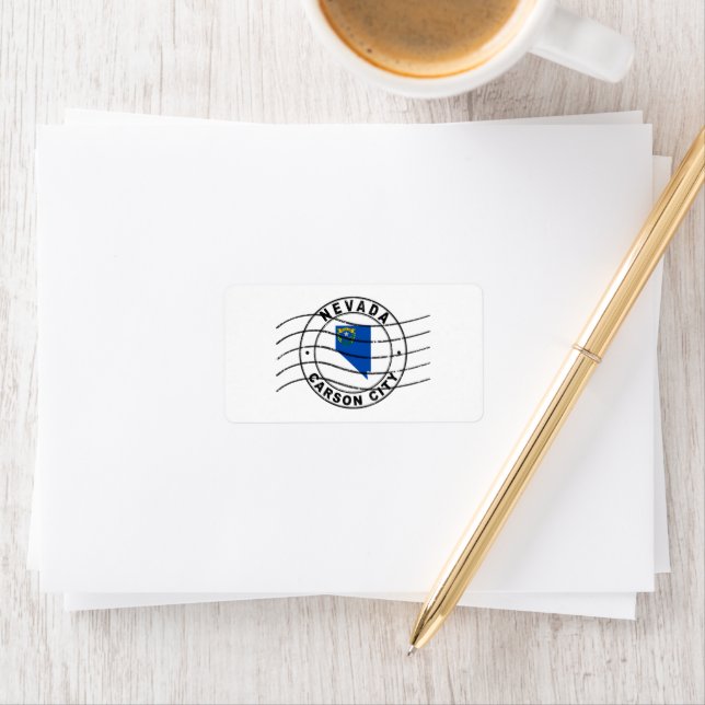 Map of Nevada, Postal Passport Stamp Label (Insitu)