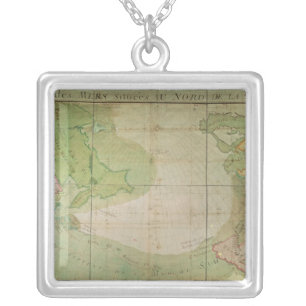 Map of New Discoveries Silver Plated Necklace