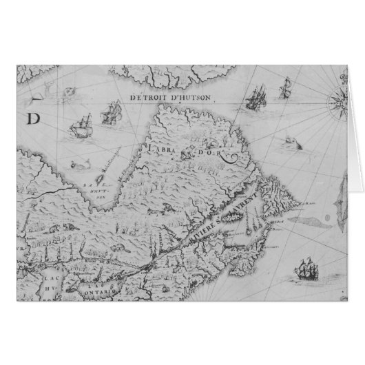 Map of New France or Canada Cards (Front Horizontal)