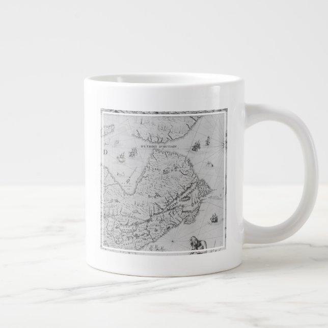 Map of New France or Canada Giant Coffee Mug (Right)