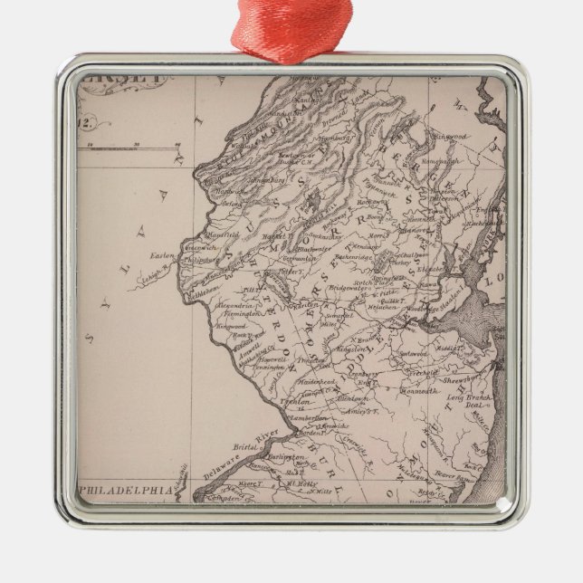 Map of New Jersey, 1812 Metal Ornament (Front)