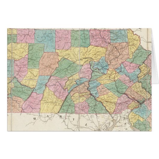 Map of New Jersey And Pennsylvania Cards (Front Horizontal)