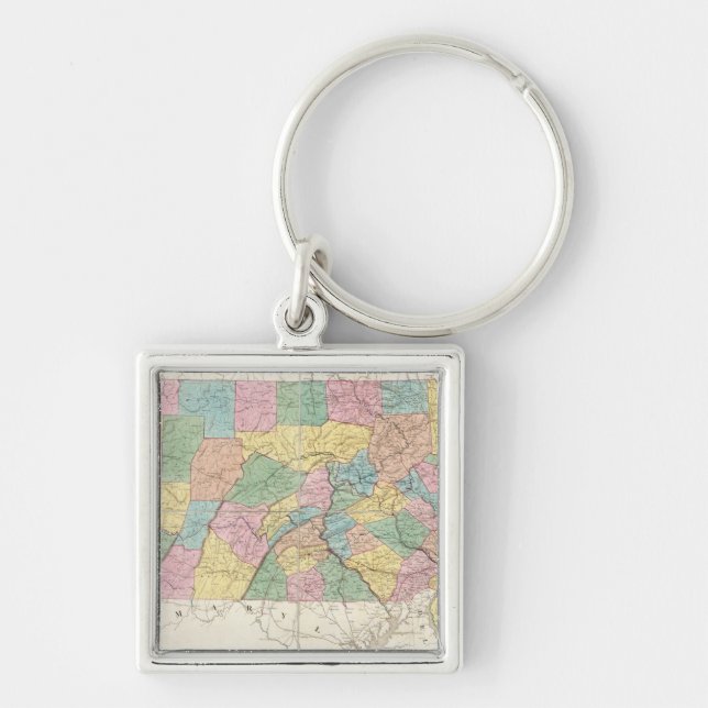 Map of New Jersey And Pennsylvania Keychain (Front)