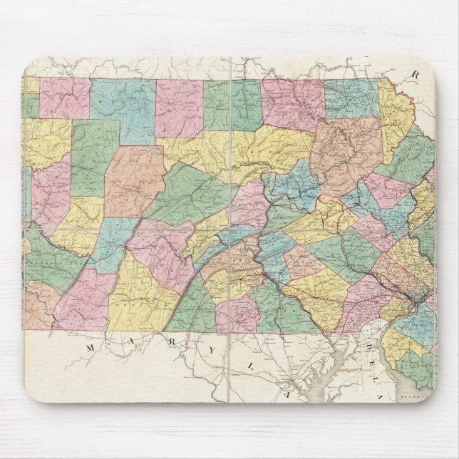 Map of New Jersey And Pennsylvania Mouse Pad (Front)