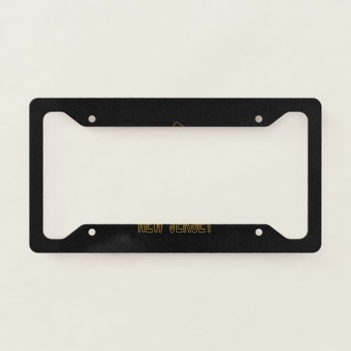 Map of New Jersey Gold Map License Plate Frame