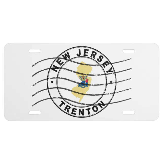 Map Of New Jersey Postal Passport Stamp License Plate Zazzle 5249