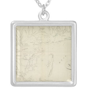 Map of New Orleans Silver Plated Necklace