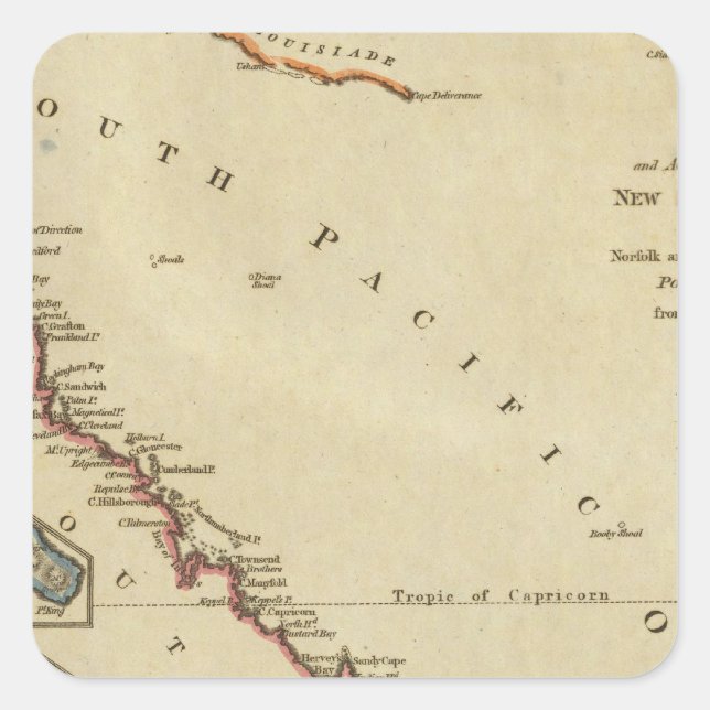 Map of New South Wales Square Sticker (Front)