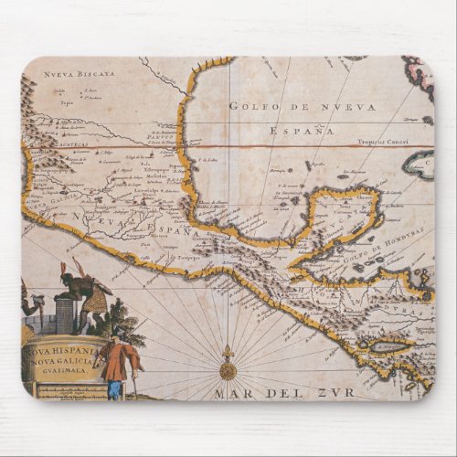 Map of New Spain New Galicia  Guatemala 1625 Mouse Pad
