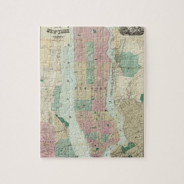Map of New York and Vicinity Jigsaw Puzzle (Vertical)