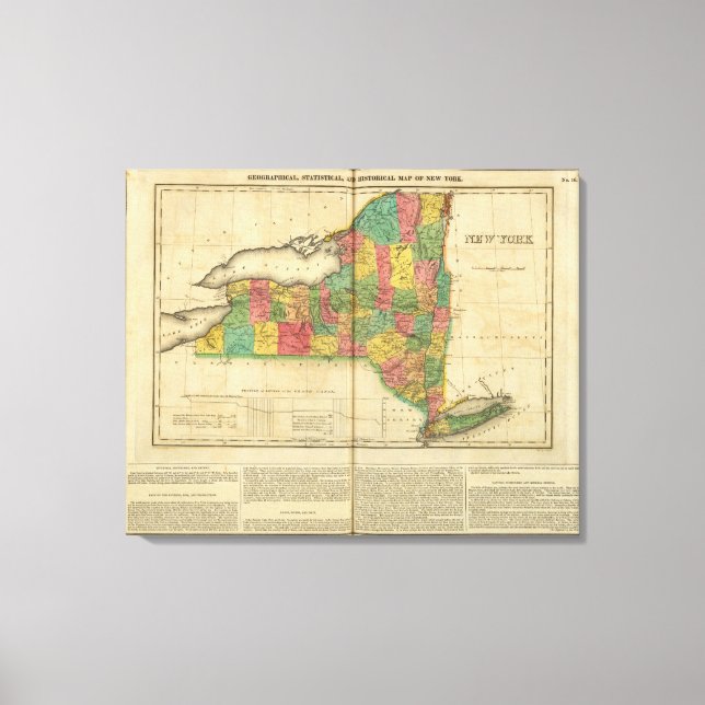 Map Of New York Canvas Print (Front)