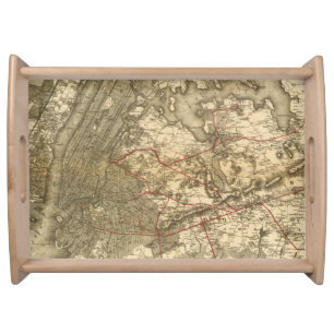 Map of New York City, Brooklyn Serving Tray
