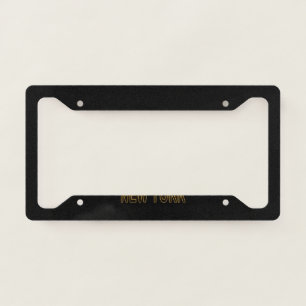 Map of New York, Gold Map License Plate Frame