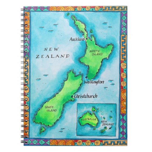 Map of New Zealand 2 Notebook