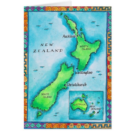 Map of New Zealand Cards (Front)